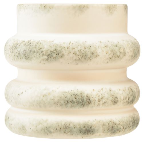 Artikel Deko Übertopf Creme Graugrün, Keramik Vase für Trockenblumen, stilvoll & langlebig 16x16cm