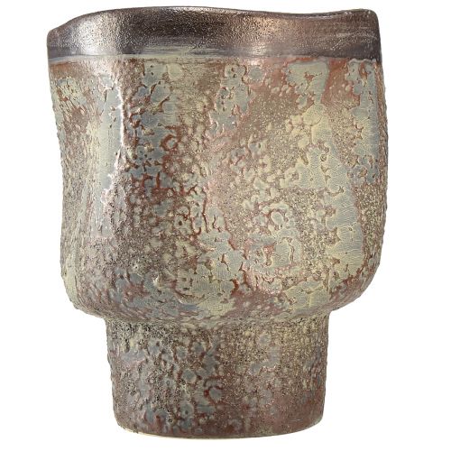 Artikel Keramik Deko-Vase im Metallic-Look, 16,5×20,5cm in Braun und Graublau