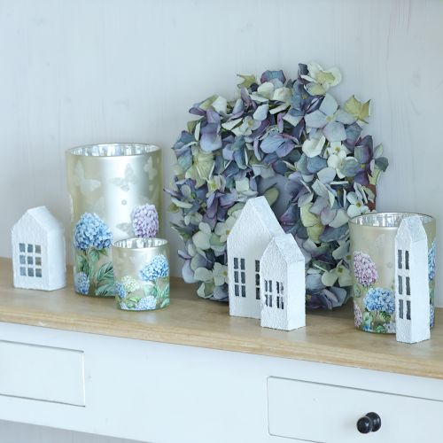 Artikel Deko-Windlicht mit Blütendesign aus Glas, goldverspiegelt, 8 cm hoch, 4er-Set