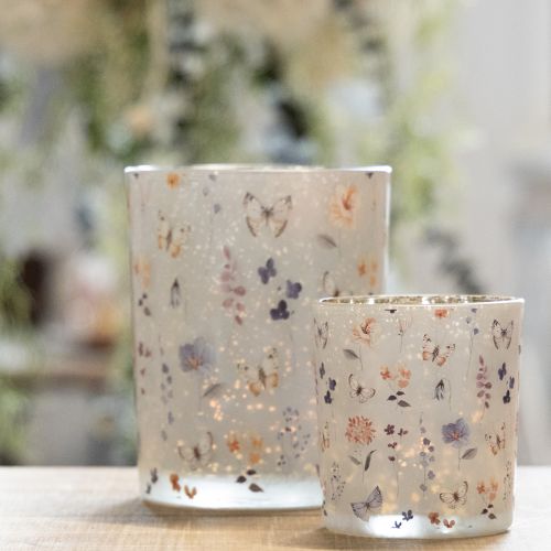 Artikel Deko Windlicht Glas mit Schmetterlingsmotiv, 8 cm, 4er-Set – Stilvolle Akzente für Zuhause oder Events
