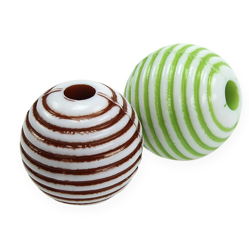 Deko-Perlen Grün, Braun Ø2cm 53St