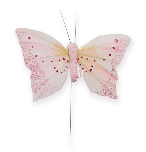 Deko-Schmetterling am Draht Pastell 8cm 12St