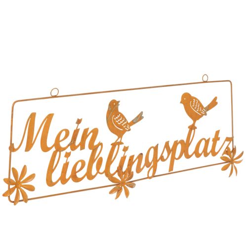 Dekohänger mit Vögeln, “Mein Lieblingsplatz”, Gartendeko Edelrost L55cm H20cm einkaufen | Floristik21.de