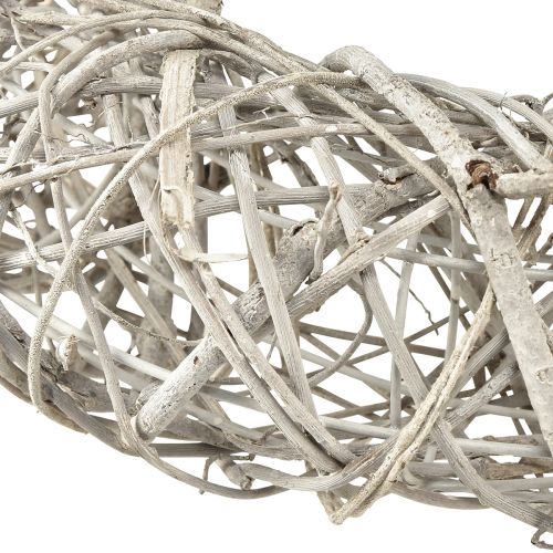 Dekokranz Holz Deko Rattan Natur Weiß Ø40cm H9,5cm - Vielseitig einsetzbar & stilvolle Raumakzent | Floristik21.de