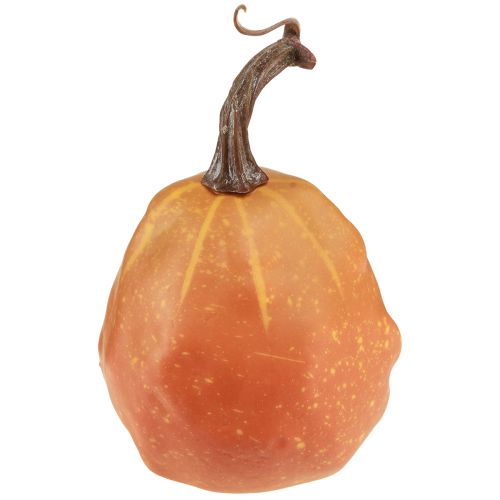 Floristik21 Dekokürbis für Herbst Halloween Orange Gelb Ø9cm 4 St