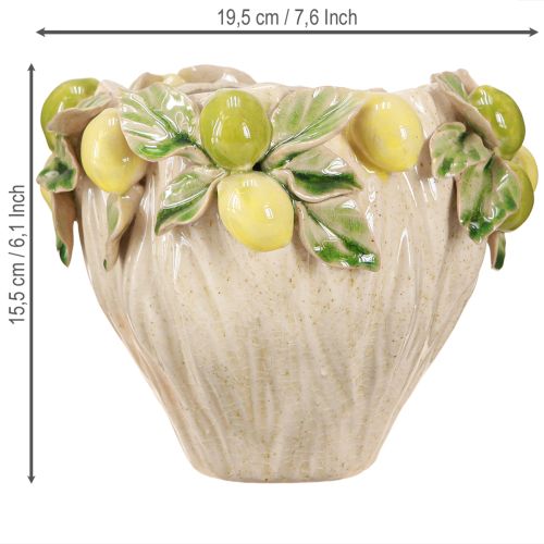 Artikel Dekorativer Keramik-Blumentopf mit Zitronen &ndash; Mediterranes Flair Ø19,5cm