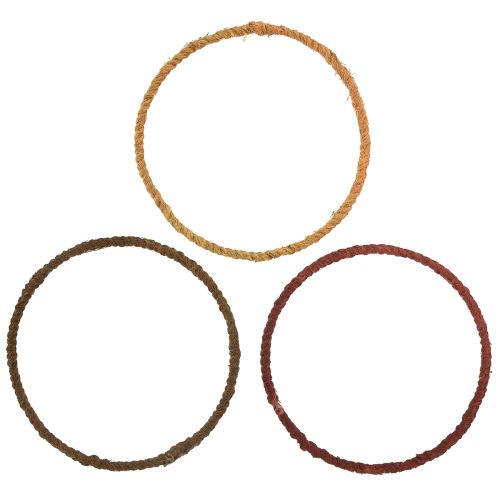 Floristik21 Dekoring farbig Ring Jute Loop Gelb Ocker Braun Ø20cm 9St