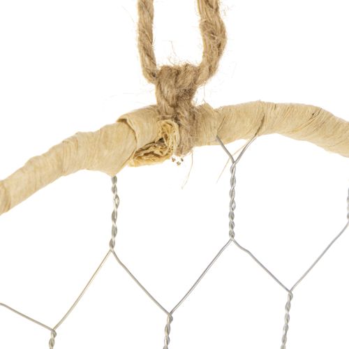 Artikel Dekoring Metall Raffia zum Aufhängen Ø20cm 4St Boho Wanddeko Fensterdekoration
