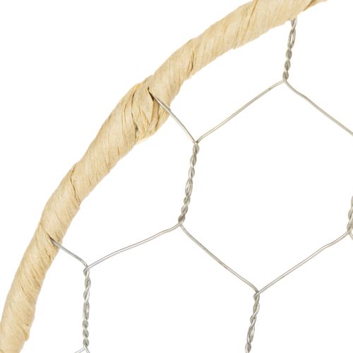 Artikel Dekoring Metall Raffia zum Aufhängen Ø20cm 4St Boho Wanddeko Fensterdekoration