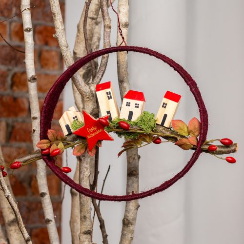Floristik21 Dekoring Ring Jute Deko Loop Rot Dunkelrot 4cm Ø30cm 2St