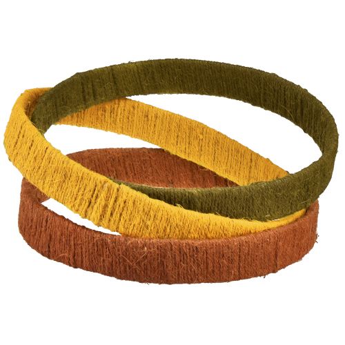 Floristik21 Dekoring Ring Jute Loop Gelb Ocker Braun 4cm Ø30cm 3St