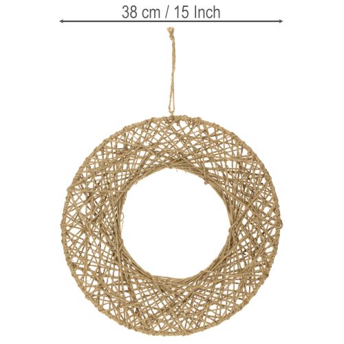 Artikel Dekoringe Jute Natur Hängedeko Boho Ø38cm 2St Metallringe Wanddeko Fensterdeko