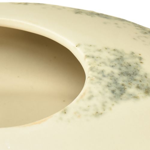 Artikel Ovale Keramik-Dekoschale Creme Graugrün – Vielseitig und Stilvoll für stilbewusste Dekoration 19×14×5cm