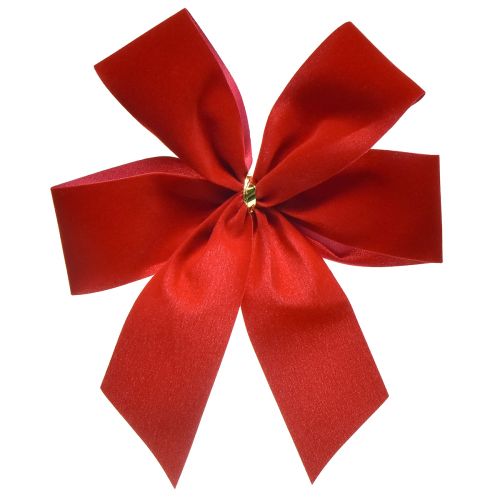 Floristik21 Dekoschleife Rot Samtschleife 4cm breit Weihnachtsschleife für draußen 15×18cm 2St