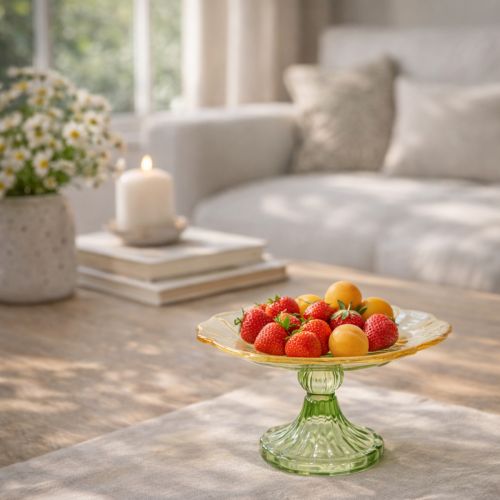 Artikel Dekoteller Glas auf Fuß 15 cm ideal für Präsentation von Waren