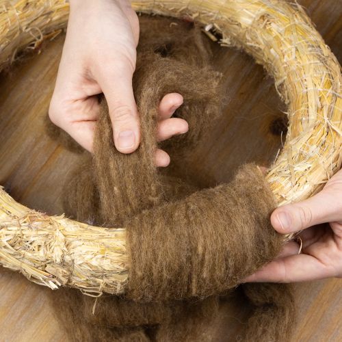 Artikel Filzwolle Braun 2m - Natürliche Bastelwolle für Floristik und Deko