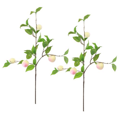 Artikel Dekozweig Künstlicher Pfirsich 52cm 2Stück - Florale Deko Highlight
