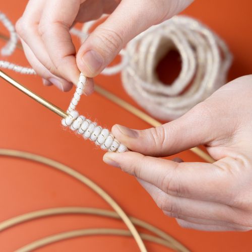 Artikel Wollkordel Weiß mit Goldfaden 5m x 5mm – Dekokordel mit Draht für Basteln und Floristik