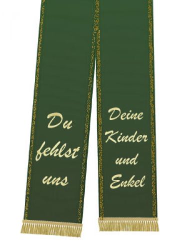 Floristik21 Trauerband bedruckt 125mm x 75cm dunkelgrün