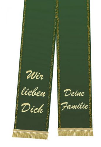 Trauerband bedruckt 125mm x 75cm dunkelgrün