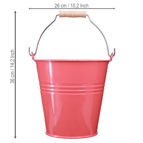 Artikel Eimer Deko Rosa Blumenkübel Metall 26x22,5x23cm 6l dekorativ und wetterfest