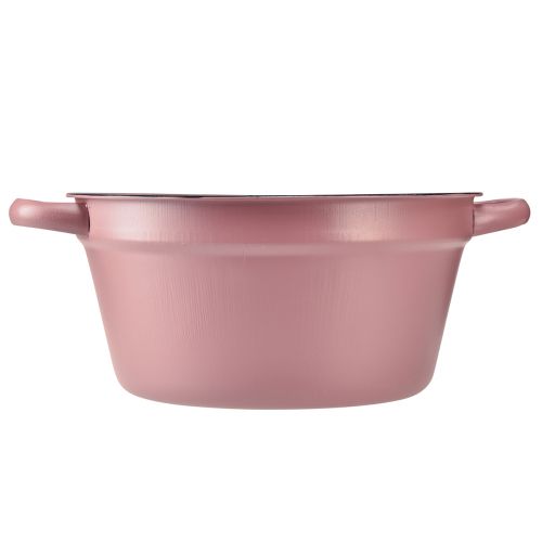 Artikel Metal Pflanzwanne mit Griff Rosa Ø22,5cm - Vielseitige Dekoschale für Haus & Garten