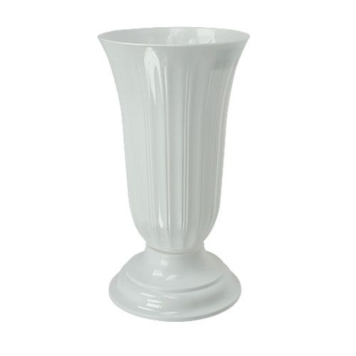 Floristik21 Einstellvase Lilia weiß Ø16 - 23cm, 1St