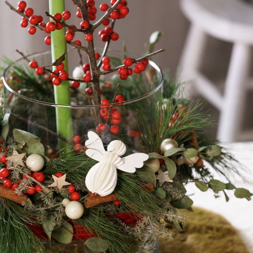 Artikel Engel Anhänger Wabenpapier Weiß 6cm 6 St – Weihnachtliche Deko