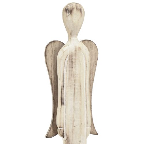 Floristik21 Engel Holz Figur Weihnachten Weiß gewaschen H46cm 2 St