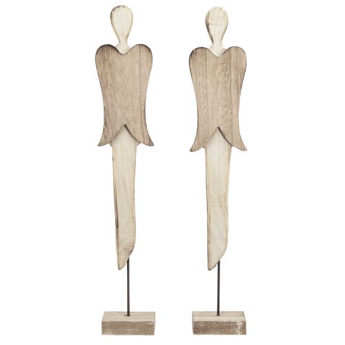 Floristik21 Engel Holz Figur Weihnachten Weiß gewaschen H46cm 2 St