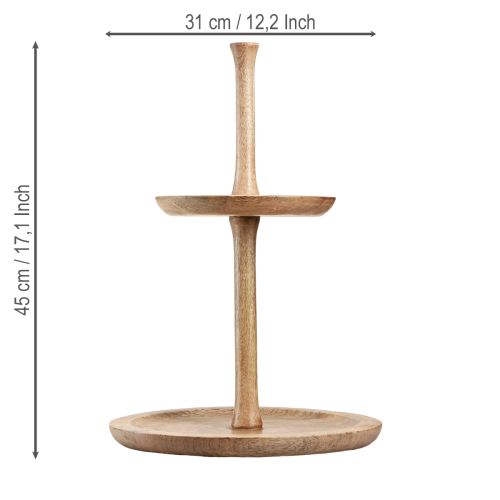 Artikel Etagere Holz Deko 2-stöckig Rund Ø31/20cm H45cm