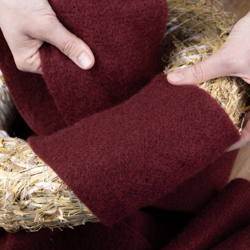 Artikel Filzband aus 100 Prozent Wolle in Dunkelrot, 15 cm breit und 5 m lang, ideal für Dekoration und Bastelarbeiten