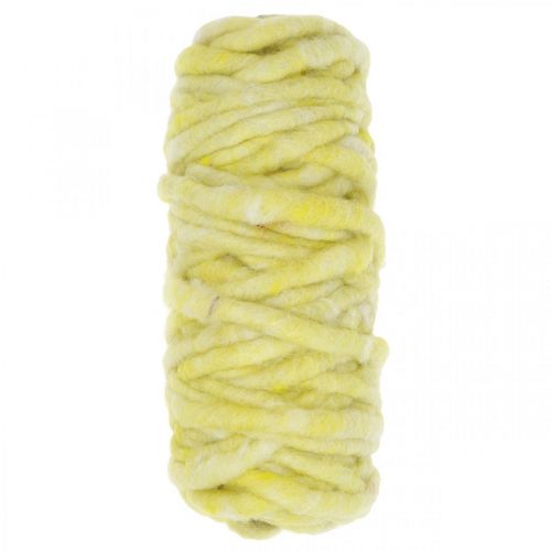 Artikel Filzkordel mit Draht Kordel Wolle Gelb Pastell 20m