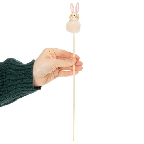 Artikel Flauschige Osterhasen Figuren aus Holz in Pastellfarben 34cm 12er-Set