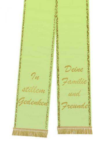 Trauerband bedruckt 125mm x 75cm frühlingsgrün