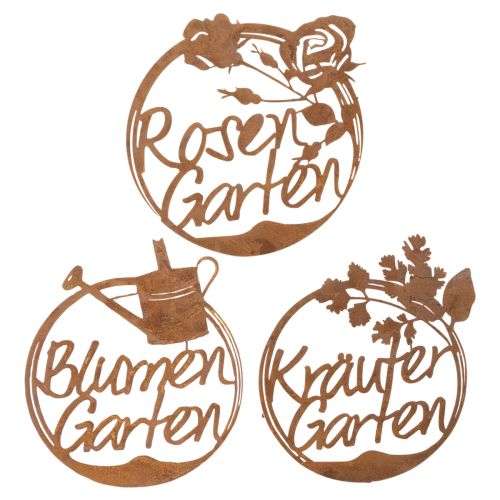 Gartendeko Rost, Schriftzug, Kräuter Blumen Rosen 29,5cm 3 St einkaufen | Floristik21.de