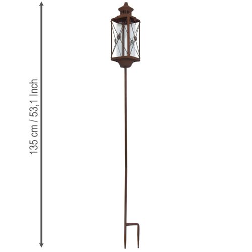 Gartenlaterne Metall Deko Rost Optik 12cmx12cmx135cm | Floristik21.de