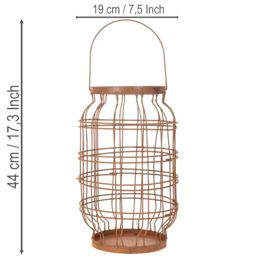 Gartenlaterne Metall Edelrost Henkel Vintage Ø19,5cm | Floristik21.de