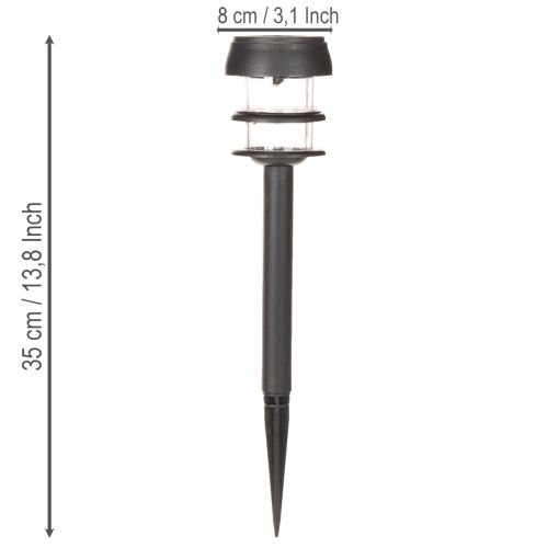 Solar-Gartenleuchte mit Erdspieß 35cm Schwarz LED-Set 6-teilig | Floristik21.de