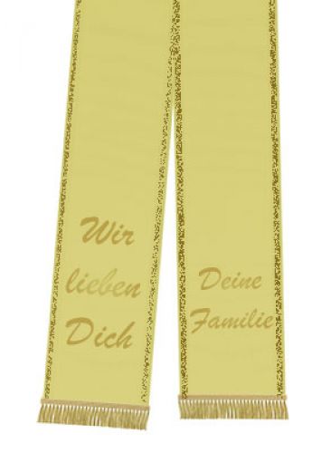 Floristik21 Trauerband bedruckt 125mm x 75cm gelb