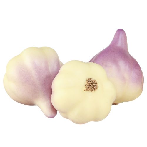 Floristik21 Gemüse Deko Knoblauch Gelb Lila Kunststoff Netz Ø4,5cm 12er-Set - Vielseitige Dekorationsknollen