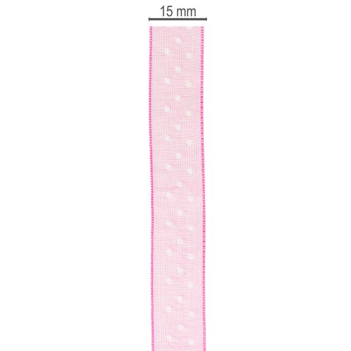 Artikel Rosa Geschenkband mit Punktemuster 2,5 cm x 20 m für kreative Deko und Geschenkverpackungen
