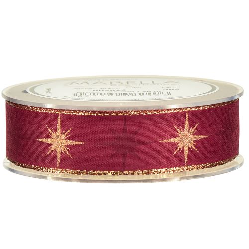Artikel Geschenkband Sternenband Dekoband Rot Gold B25mm L20m