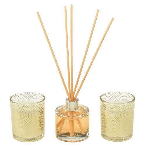 Floristik21 Geschenkset Raumduft Duftkerzen im Glas Vanille-Duft