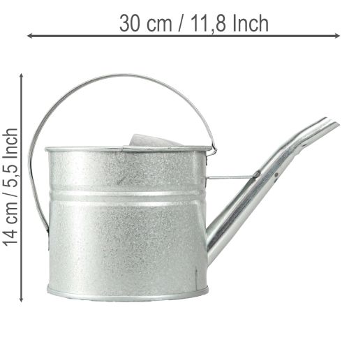 Artikel Vintage Deko Gießkanne Metall Silber 1,25l Pflanzgefäß