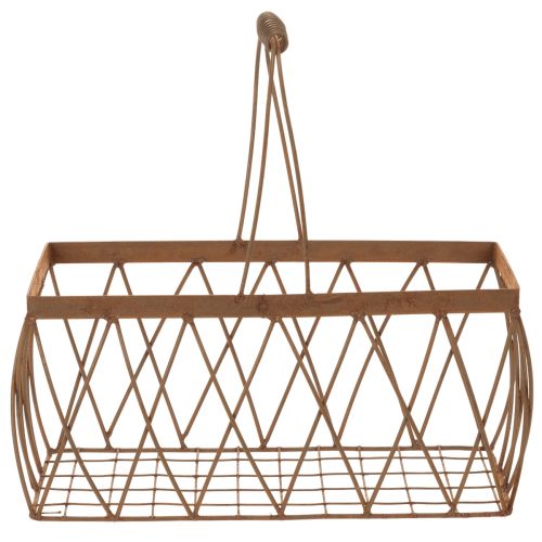 Gitterkorb Metall Korb Rost Optik 28x13,5x14cm 2St | Floristik21.de