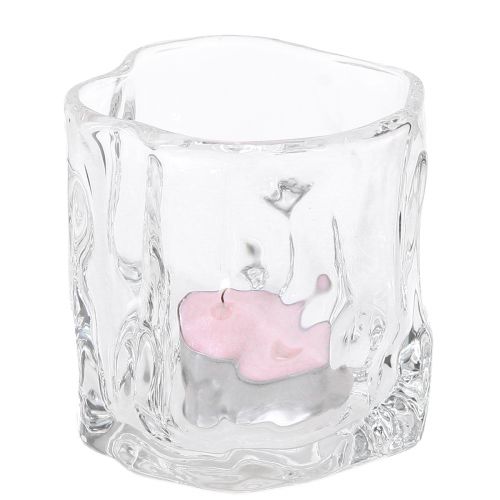 Floristik21 Deko Glas Teelicht kleine Kerzenhalter Ø8cm H7,5cm 2er Set Tischdeko