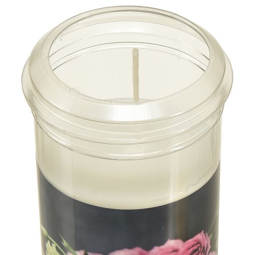 Artikel Grablichter Weiß Rosen Herz Motiv Trauer Ø7cm H18cm 3St