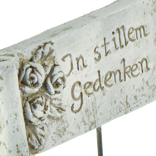 Artikel Grabstecker Schriftrolle Gedenken Steinguss 11,5x4cm 6 St