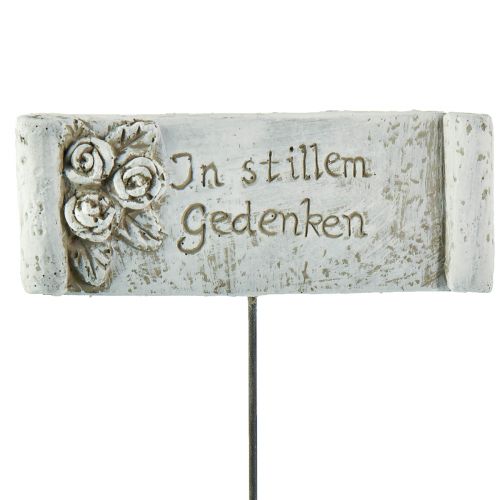 Floristik21 Grabstecker Schriftrolle Gedenken Steinguss 11,5x4cm 6 St